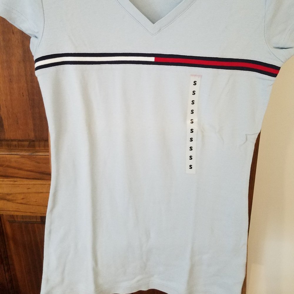 Tommy Hilfiger Tee 100% Cotton Pale Blue